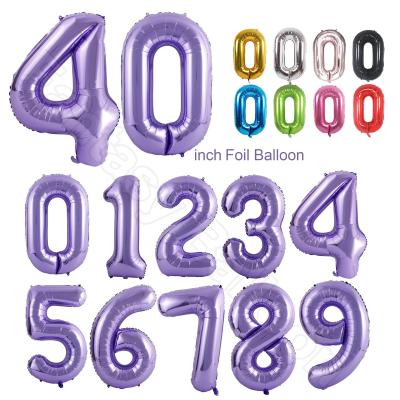 China Foil Giant 40 Inch Number Foil Balloons For Birthday Wedding Anniversary Decoration for sale