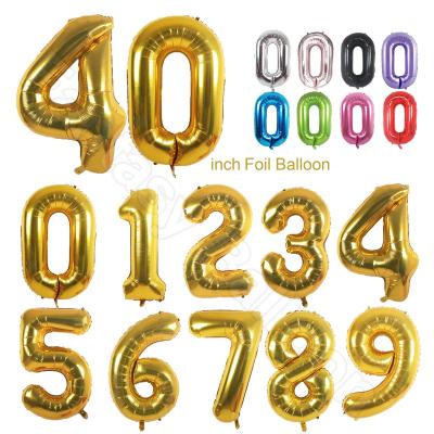 China Foil Number Foil Balloons 40 Inch Gold , 40