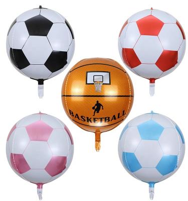 China Hot Sale 22inch Round Foil Foil Balloon Soccer Basketball Volleyball Ball For Boys Birthday Sports Party Decoration for sale