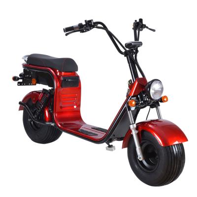 China Unisex red big wheel 40km h 60 km speed range retro motor electric scooter citycoco 1000 w with gps for sale