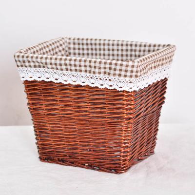 China Good Price Viable Bathroom/Bedroom Storage Laundry Hamper Lining Fabric Willow Laundry Dirty Clothes Wicker Hamper for sale