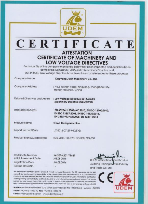 CE - Xingyang Juxin Machinery Co., Ltd.