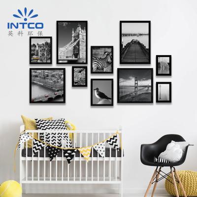 China INTCO Classic Plastic Wall Deco Black Mount Picture Photo Frame Sets for sale