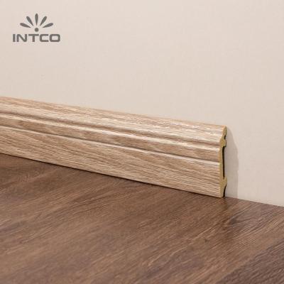 China Perfect decoration to match flooring for INTCO home hot sale waterproof 8CM modern polystyrene plastic ps skirting board for sale