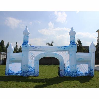 China Lightweight ; Easy Installation and Instant Inflatable Outdoor Inflatable Decorative Blue Advertising Inflation Ice Castle Theme Archway Inflatable Arch for sale