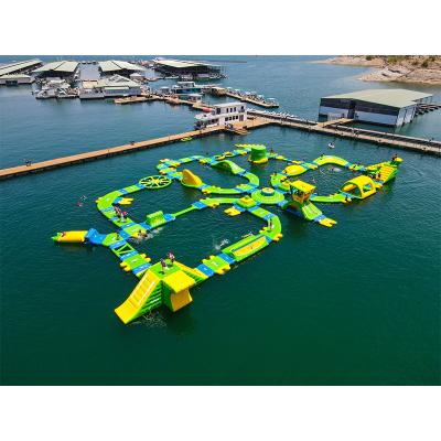 China Lightweight ; Easy Setup and Instant Inflation Large Inflatable Waterpark Aquapark Large Grassland Sport Commercial Inflatable Floating Platform for sale