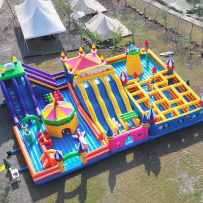 China Lightweight ; Easy Installation Amusement Inflatable Slide Park and Instant Popular Inflation Amusement Park Games Equipment Outdoor Playground with Frame Pool for sale