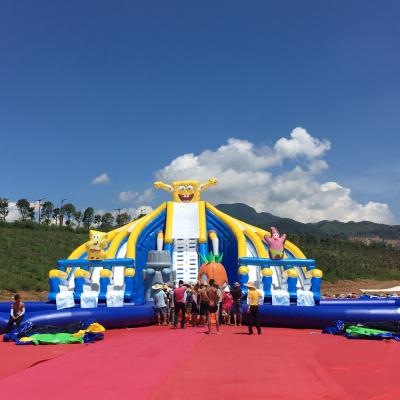 China Lightweight ; Instant Inflatable Bouncer Commercial Giant Movable Inflatable Water Park Slide Amusement Inflation Castle Easy Setup And Bouncy Fun for sale