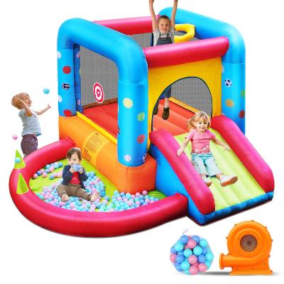 China Lightweight ; Easy Installation and High Quality New Instant Outdoor Balloon Kids Inflatable Bounce House with Inflatable Slide Castle Slide for sale