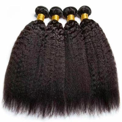 China Curly Curly Bundles Natural Black Curly Yaki Hair Straight Bundles Weave 10A Raw Unprocessed Brazilian India 4 Remy Human Hair Bundles for sale