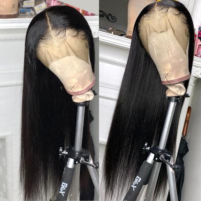 China 100% Straight Human Hair Short Ombre Lace Front Wigs 30 Inch HD Transparent Natural Brazilian Virgin Wholesale 13x4 Body Wave Real Bone for sale