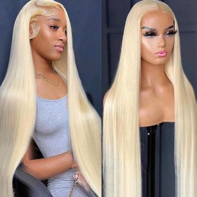 China Human Hair Straight Human Hair 13x6 Lace Front Wig HD 613 Blonde Full Body Wave 613 Lace Frontal Wig 13x4 Lace Wig With Baby Hair for sale