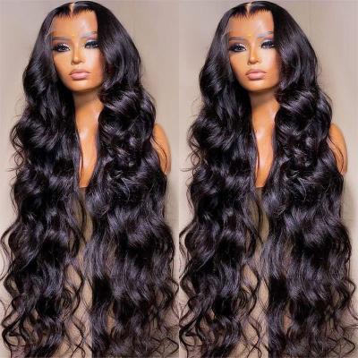 China Body Wave 13X4 Lace Front Human Hair Wigs Pre Plucked With Glueless Transparent Lace Frontal Wigs Baby Hair HD Hair Wigs For Women for sale