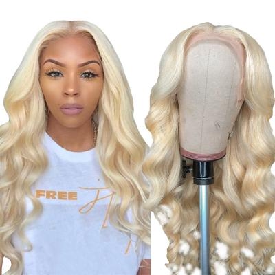 China 13x4 Body Wave 13x4 Lace Front Wigs 12A Color HD Lace Front Wig 250% Density Hd Full Lace Transparent Ash Blonde Hair 613 HD Lace Front Wig for sale