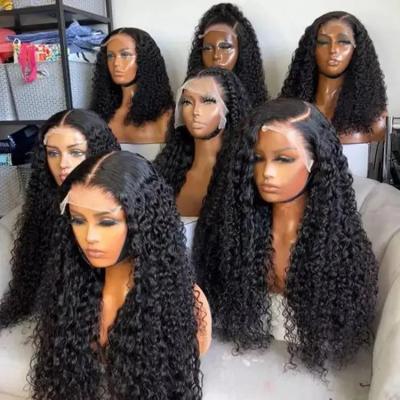 China 100% Virgin Body Wave Glueless Hair Brazilian Raw Lace Frontal Wigs Natural Jerry Curl HD Color Lace Frontal Wig Hair 200 Density for sale