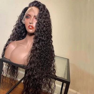 China Body Wave 150% 180% 200% Pre Plucked Bleached Bleached Transparent Human Hair Wigs 4x4 5*5 HD Knot Hair Lace Front Wigs Transparent Water Waves for sale