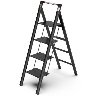 China Folding ladder manufacturers broke out 4-step extendable telescopic household aluminum ladder portable folding layers for sale