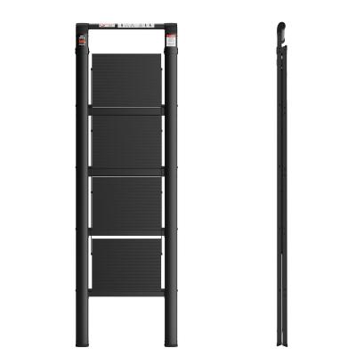 China High Quality Thickened Sturdy Folding Ladder 4-Step Black Pedals Non-Slip Folding Ladders Easy To Handle Lightweight Portable Ladder Stools Ladder for sale