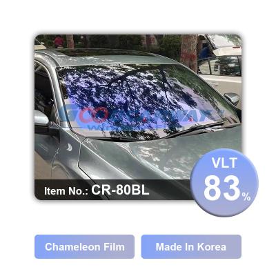 China Car Window Chameleon Tint Film 83% VLT Nano Ceramic Solar Colored Blue Chameleon Tint for sale