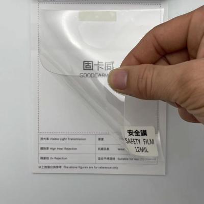 China Anti Scratch 12mil Self Protective Security Window Film PET Decorative Film for sale