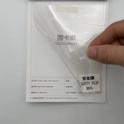 China Transparent 2mil 4mil 8mil 12mil Safety Film 8 Years Warranty Explosion Proof for sale