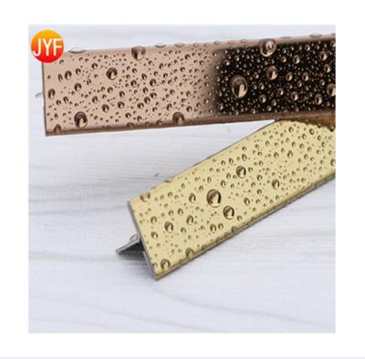 China L2009 Modern Hot Sale Rectangular Matt Surface Stainless Steel T Shape Tile Trim 201 Stainless Steel T Profile Gold Trim SS T Profile for sale