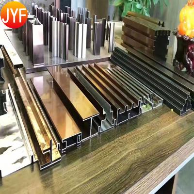 China Modern Original Y344 Factory Supply Price List Catalog For Designer Decorative Stainless Steel Profiles SS Gold Tile Trims for sale