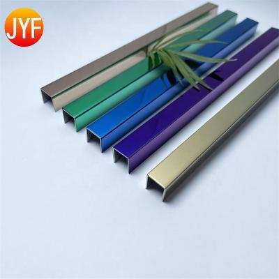 China ZZ0019 Modern Foshan 316 304 Mirror Gold Metal U Channel Inside Tile Trim Metal Inlay Brass Travels for sale