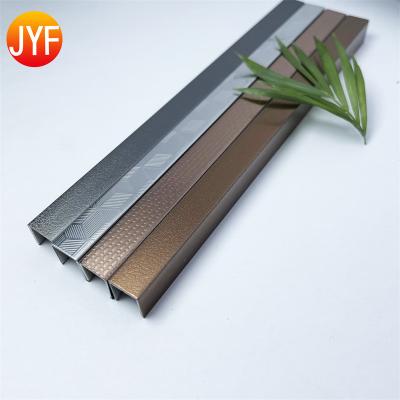 China Factory Price ZZ9927 Modern Etched Finish Inside U-Shape Metal Tile Edge Trim Tile Corner Corner Trim Stainless Steel for sale