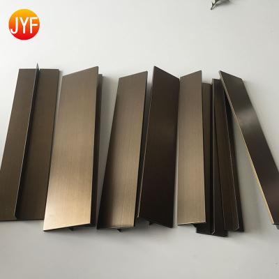 China ZB120 Modern Cheap Round Mirror Stainless Steel Bronze Round Hairline Finished 201 SS Tile Trim Edge Trim for sale