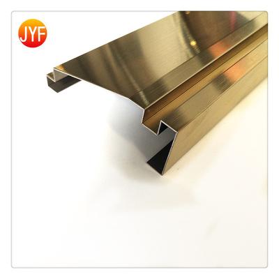 China Modern S04081 With Iso9001: 2019 Certification Metal Anti-fingerprint Red Copper Difference Shape Stainless Steel Profiles For Interior for sale