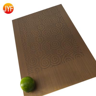 China Custom Engineering Free Sample Stainless Steel Sheet Copper Color Restaurant Metal Red Bronze Wall Panels ZB9965 for sale