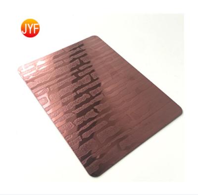 China Suitable for wall decoration Y329 2020 new style installation Rose Red Etched Stainless Steel single wall sheets for bedrooms for sale