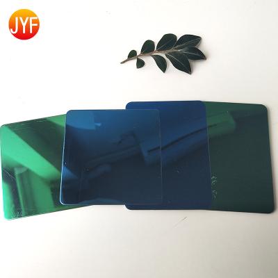 China Easy To Install JYF114 Stainless Steel Custom Product Decorative 8k Green 0.3mm Thick Stainless Steel Sheet for sale