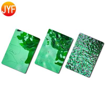 China Decorative H519 SS 302 8K Sheet Metal Wall Panel Mirror Green Stainless Steel Color Stainless Steel Sheets for sale