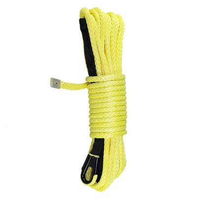 China Best Selling Amazon 4x4 Offroad Synthetic Winch Rope High Tensile Double Braided 12MM 12.5 Ton Tension Winch Rope for sale