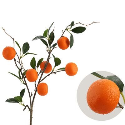 China PVC a variety of artificial fruit pomegranate lemon fruit branches persimmon branches artificial flowers for sale