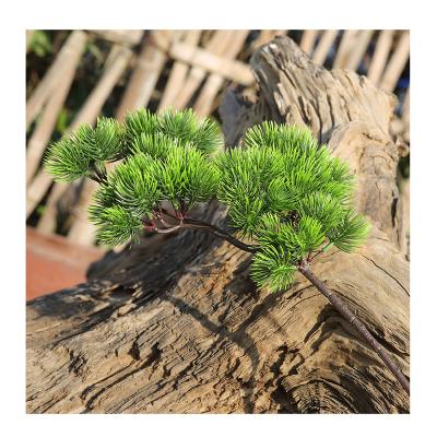 China Artificial PVC Pine Branch Cypress Pine Leaf Tree Bonsai Accessories Flower Decoration Plant for sale