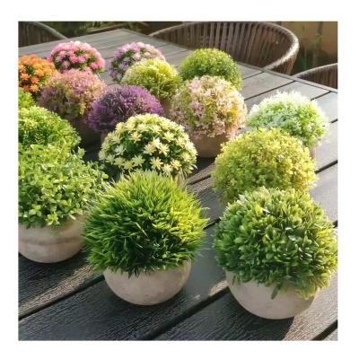 China Wholesale decoration flower bonsai green plant PVC simulation potted semicircular grass ball for sale