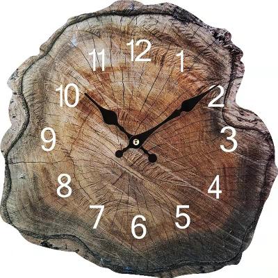 China Antique Natural Cheap Creativity Style Decoration Fashion Personality Wooden Wall Clocks Retro Wall Clock for sale