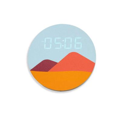 China Antique Style LED Alarm Clock Wall Clock Home Office Living Room Decoration Luminous Wooden Digital Modern Wall Clock for sale