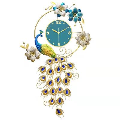 China Shi Ying antique light luxury clocks fashion living room peacock wall clock simple decorative art style love clocks and watches of the atmosphere and for sale