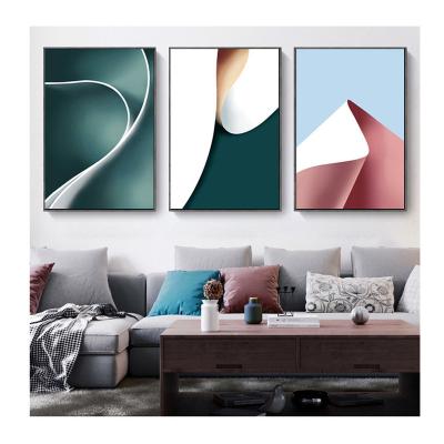 China Modern Minimalist European Style Curve Abstract Hotel Apartment Hanging Painting Nordic Decorative Painting Line for sale