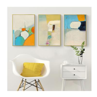 China Modern abstract living room decoration painting abstract geometric hotel apartment simple color block painting for sale