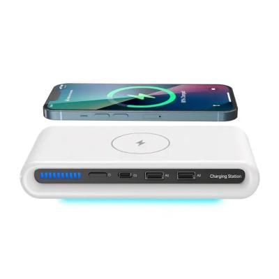 China Portable Cell Phone Universal Led Multi-port Usb 15W Qi Realme 30W Fast Charging Mobile Wireless Charger For Phone Smart Watch N67 Earphone for sale