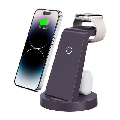 China Smart Watch Factory Direct Selling Magnetic Car Charger Fast Radio 3 in 1 Charging Station for Phone for sale