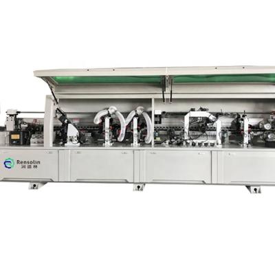 China Building material shops cheap price pvc kdt board pre-milling double trimmer corner rounding automatic woodworking edge banding machine for sale