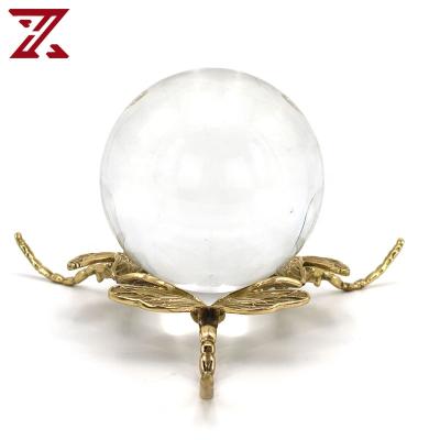 China Wholesale Minimalist Items Wholesale Clear Crystal Ball Gift Table Desk Metal Base Metal Base Nordic Popular Decor for sale