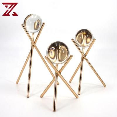 China Nordic minimalist home table centerpieces ball crystals decor metal base decorations for weddings decoration for sale