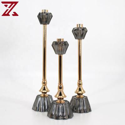 China High Quality Home Accessories Home Decor Glass Candle Holders Feast Hotel Events Wedding Home Candlestick for sale